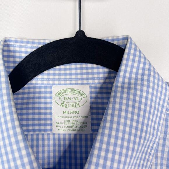 Brooks Brothers Set of 2 15.5 Neck 33 Sleeve Blue Supima Cotton Button Down - Picture 11 of 14
